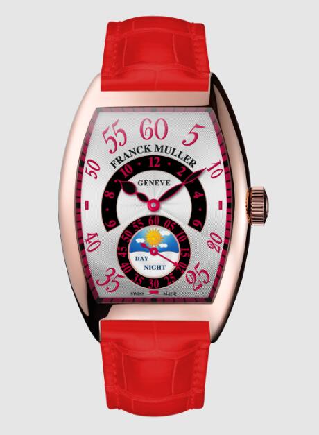 Franck Muller Cintree Curvex Double Retrograde Hour Day & Night Replica Watch Cheap Price 7880 HR JN S6 II Red alligator strap